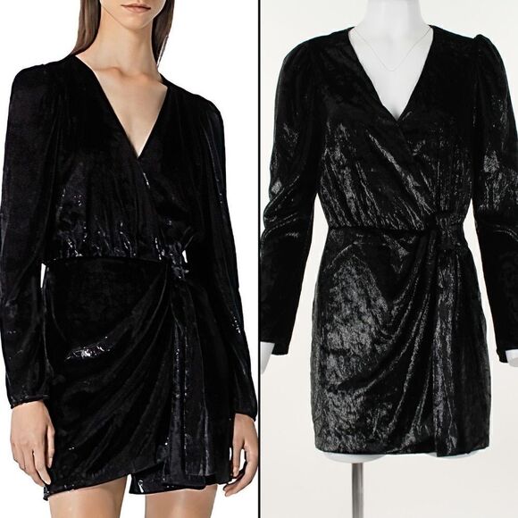 The Kooples Velvet Wrap Dress - Picture 1 of 5
